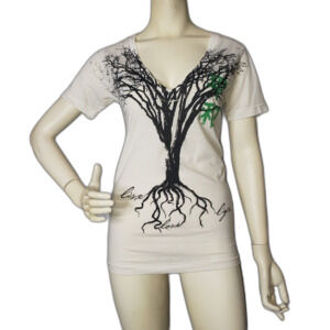Tree of Life White Short Sleeve T Shirt Womens Size Medium